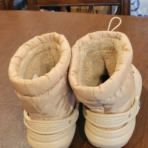 Crocs Classic Lined Neo Puff Boot Bone Dusty Pink Mens Sz 5/Womens Sz 7 206630 - Picture 3 of 12